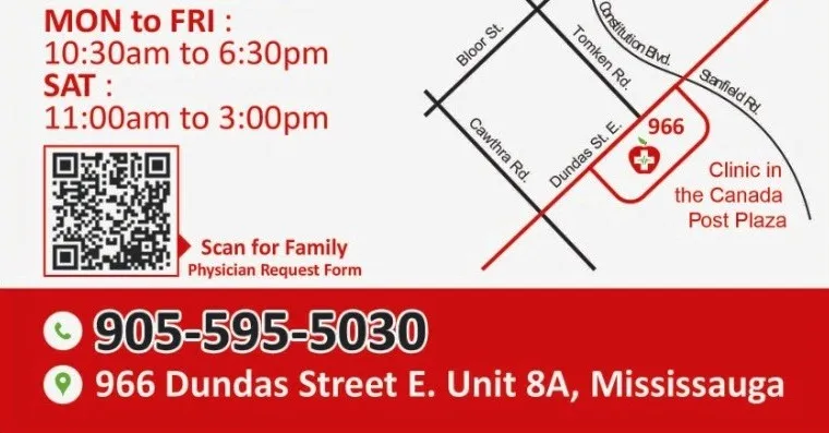 Applewood Medical Clinic @Tomken+Dundas (Mon-Sat: Walk-in; Family Practice & Lab)